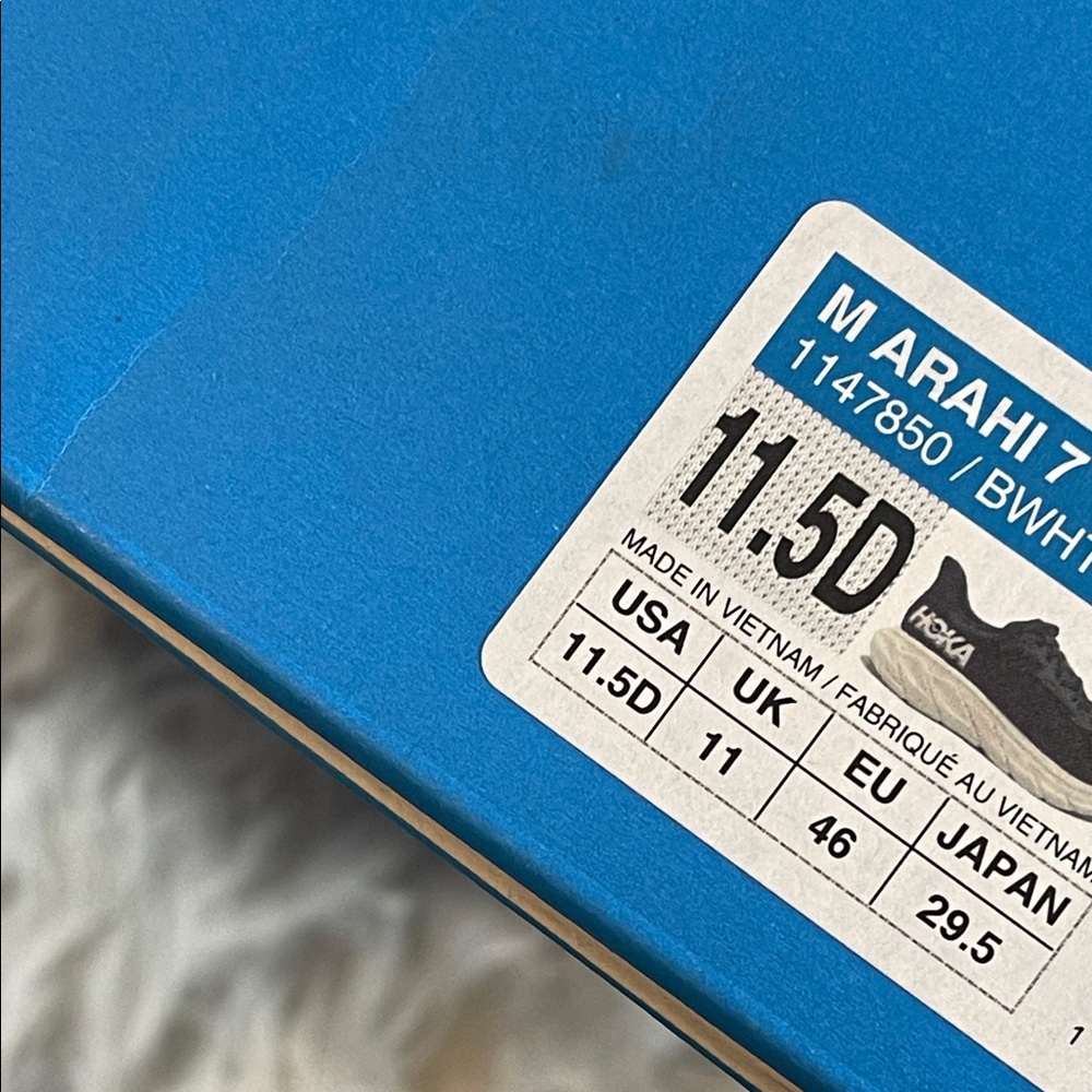 HOKA Men's Arahi 7 Stability Shoe Black & White Size 11.5D NEW - Picture 13 of 15